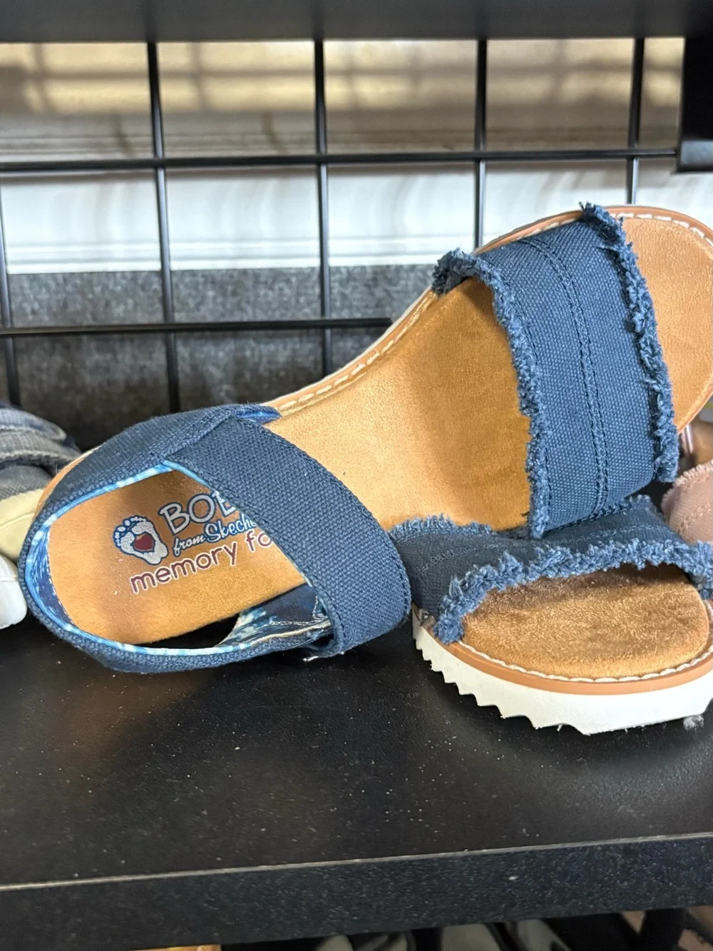Skechers BOBS Navy Blue Kids Strap Sandals